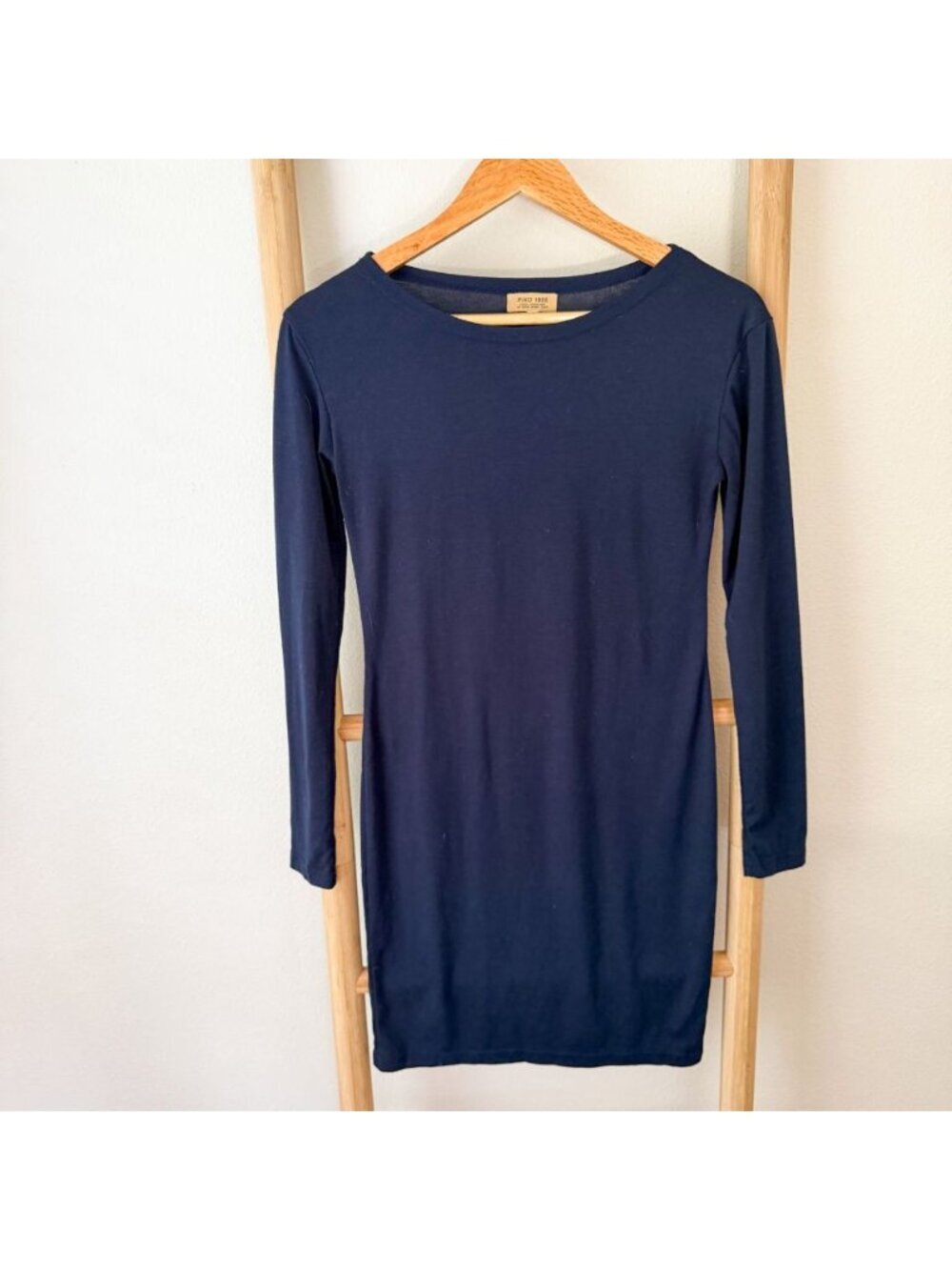 Piko 1988 Navy Blue Bodycon Mini Dress Long Sleeve Stretch Women’s Small